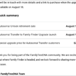 FamilyTreeDNA Ending Autosomal DNA Upload Unlock Feature in August