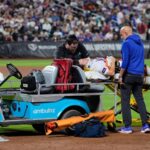 Mets first baseman Jared Young carted off field after colliding with pitcher Nolan McLean