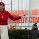 Thousands join protest outside Kennedy Center, expressing concern that Trump might tear it down