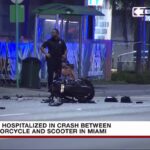 2 hospitalized after motorcycle, scooter collide in Miami